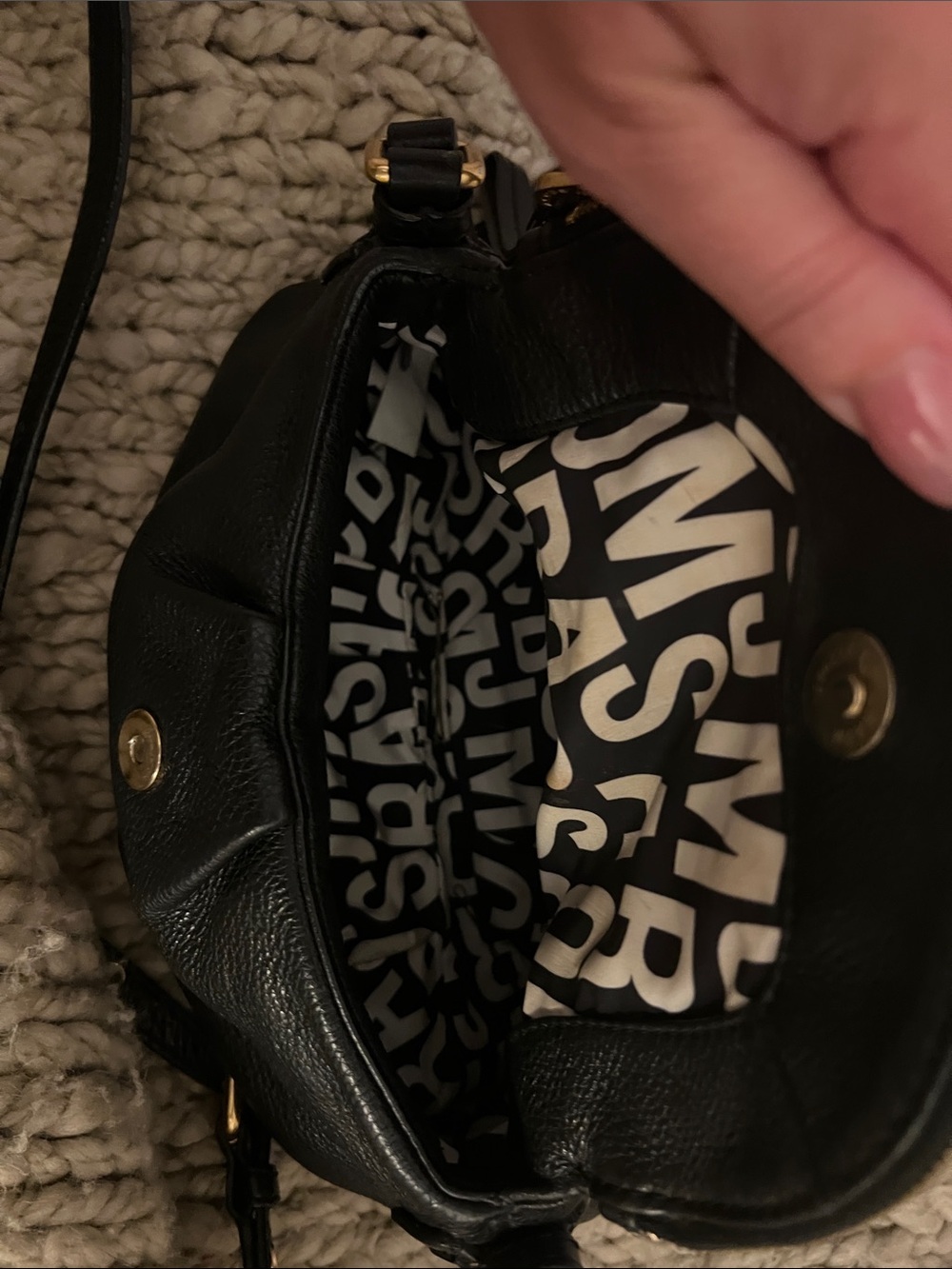 Marc by Marc Jacobs Black Leather Saddle Crossbody with Gold Plaque - Picture 7 of 7